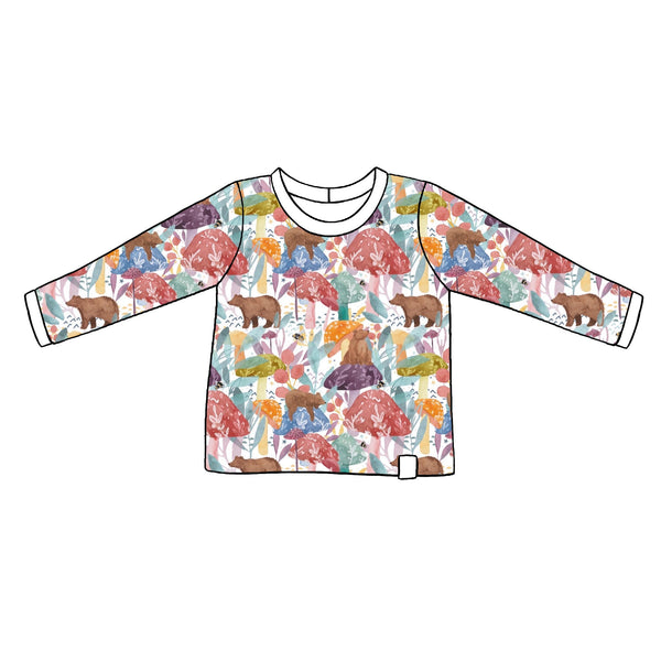 Bear Shrooms Long-Sleeved Top